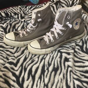 Converse High-Tops in Charcoal and White